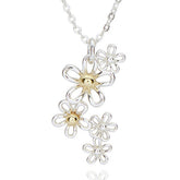 349446 FILIGREE 2 TONE DAISIES NECKLACE